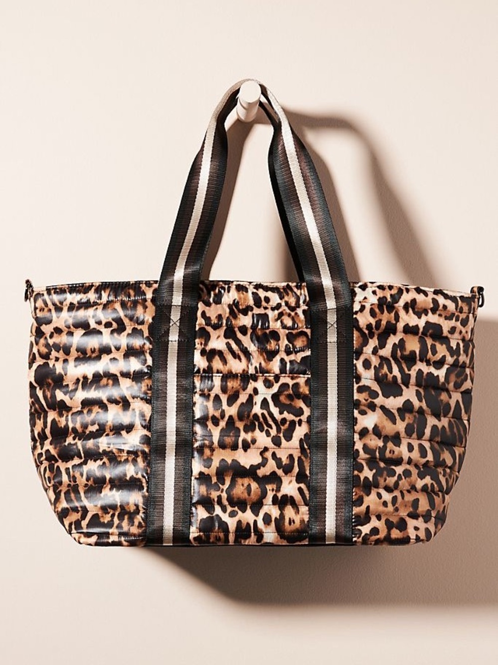 Think Royln Wingman Weekender Leopard Nylon Bag Anthro Travel Duffel